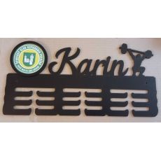 vešiak na medaily personalizované meno logo tlačené