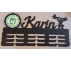 vešiak na medaily personalizované meno logo tlačené