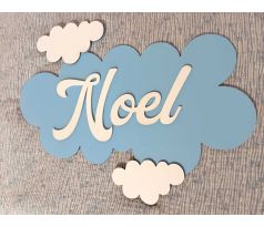 obláčik s menom detská dekorácia na stenu 2 34x55 cm Veľký obláčik - biela