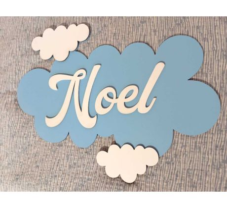 obláčik s menom detská dekorácia na stenu 2