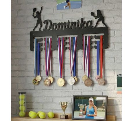 vešiak na medaily personalizované meno tenis 2