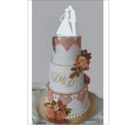 Dekorácia na tortu vzor nevesta a ženích