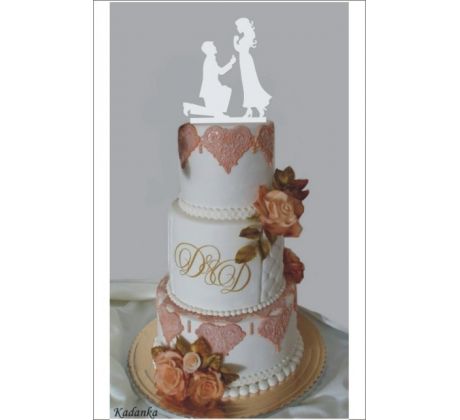 Dekorácia na tortu vzor nevesta a ženích 2