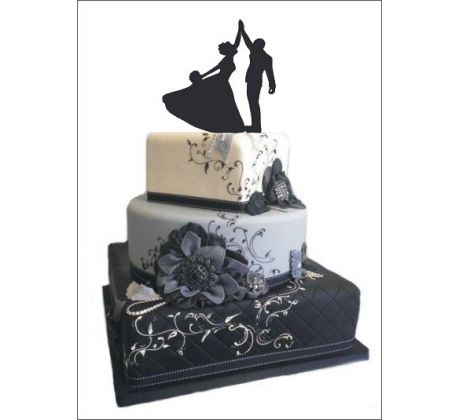 Dekorácia na tortu vzor nevesta a ženích 3