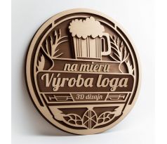 Výroba 3D loga na mieru 30 cm 3D dvojvrstvové, sololit 3mm + preglejka 6mm