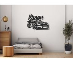 Auto s menom na stenu 65x40 cm písané